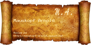 Mauskopf Arnold névjegykártya
